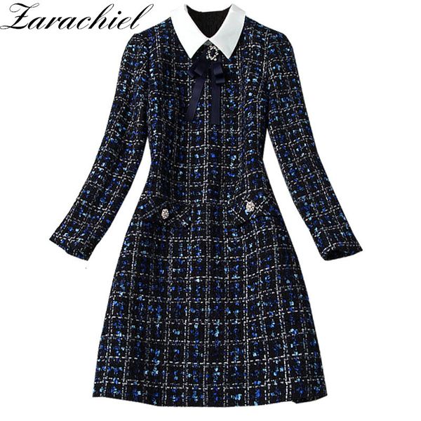 dresses fashion designer navy blue plaid bow tie tweed autumn winter women long sleeve diamonds button vintage woolen short, Black;gray
dresses fashion designer navy blue plaid bow tie tweed autumn winter women long sleeve diamonds button vintage woolen short, Black;gray