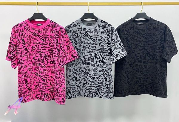 men's t-shirts oversized weiidone women's full-print flocking letters short-sleeved welldone couple casual tshirts, White;black
men's t-shirts oversized weiidone women's full-print flocking letters short-sleeved welldone couple casual tshirts, White;black