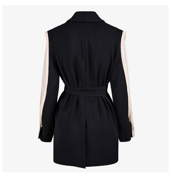 autumn patchwork sleeve women outerwear slim suit jacket belt long woman retro ladies black blazer coat, Black;brown
autumn patchwork sleeve women outerwear slim suit jacket belt long woman retro ladies black blazer coat, Black;brown