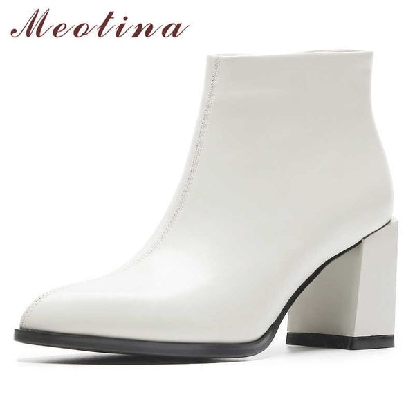 meotina genuine leather ankle boots women zipper chunky high heel short boots real leather pointed toe shoes female autumn 33-40 210608, Black
meotina genuine leather ankle boots women zipper chunky high heel short boots real leather pointed toe shoes female autumn 33-40 210608, Black