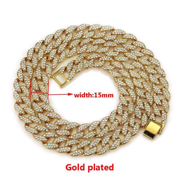 15mm selling european and american hip hop hiphop miami cuban necklace men's large gold chain necklace wholesale, Black
15mm selling european and american hip hop hiphop miami cuban necklace men's large gold chain necklace wholesale, Black