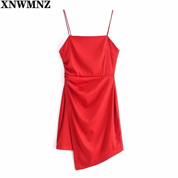 women red mini dress with gathering women's summer thin straps satin dress female chic asymmetric dresses 210520, Black;gray
women red mini dress with gathering women's summer thin straps satin dress female chic asymmetric dresses 210520, Black;gray