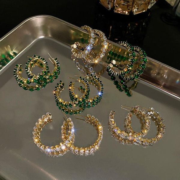 hoop & huggie 2021 korean big round crystal trendy temperament statement earrings for women fashion jewelry zircon pendientes mujer, Golden;silver
hoop & huggie 2021 korean big round crystal trendy temperament statement earrings for women fashion jewelry zircon pendientes mujer, Golden;silver