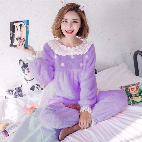 winter pajamas set two piece women sleepwear suit flannel thick warm and pants pink cute pajama home, Black;red
winter pajamas set two piece women sleepwear suit flannel thick warm and pants pink cute pajama home, Black;red