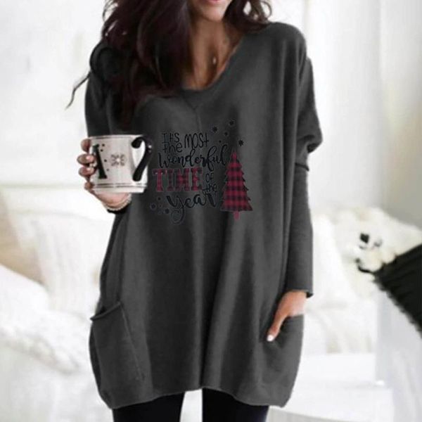casual christmas print women shirt blouse autumn elegant long sleeve pullover winter pocket v-neck loose blusa streetwear, Black
casual christmas print women shirt blouse autumn elegant long sleeve pullover winter pocket v-neck loose blusa streetwear, Black