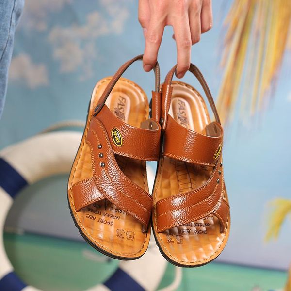 sandals men's summer casual beach shoes leather fashion breathable tide mens roman, Black
sandals men's summer casual beach shoes leather fashion breathable tide mens roman, Black