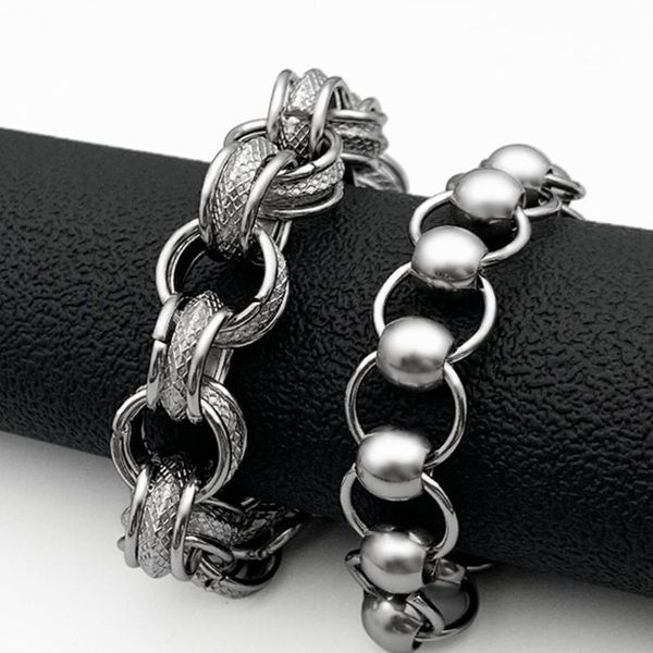 link, chain bead bracelet men stainless steel big on the neck hip hop punk bracelets homme fashion jewelry 2021 wholesale, Black
link, chain bead bracelet men stainless steel big on the neck hip hop punk bracelets homme fashion jewelry 2021 wholesale, Black
