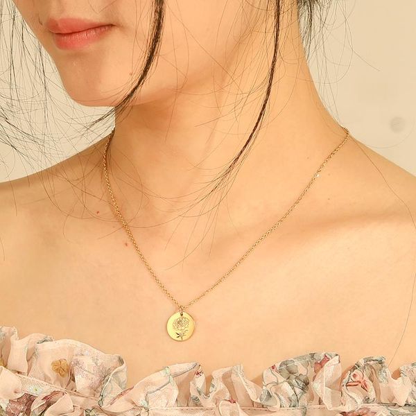 pendant necklaces personalized name birthday flower round necklace fashion stainless steel o-chain simple women jewelry gifts, Silver
pendant necklaces personalized name birthday flower round necklace fashion stainless steel o-chain simple women jewelry gifts, Silver