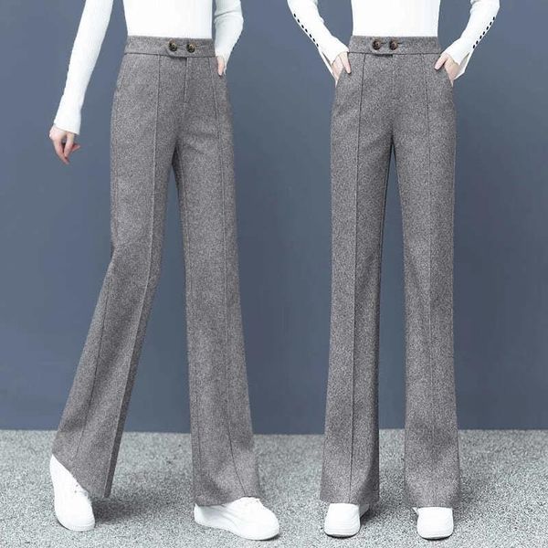 women's pants & capris 2021thick woolen cloth straight office wear side pockets autumn winter vintage high waist zipper wide leg trouse, Black;white
women's pants & capris 2021thick woolen cloth straight office wear side pockets autumn winter vintage high waist zipper wide leg trouse, Black;white