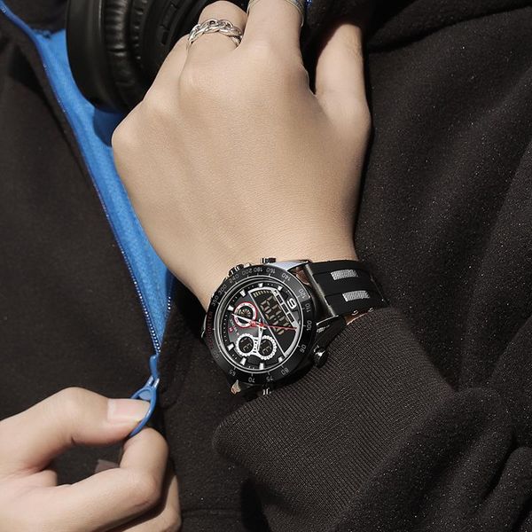 wristwatches naviforce watches men led digital quartz male clock military sport chronograph silicone waterproof fashion wrist watch 2021, Slivery;brown
wristwatches naviforce watches men led digital quartz male clock military sport chronograph silicone waterproof fashion wrist watch 2021, Slivery;brown