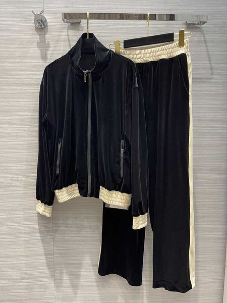 women's two piece pants 2021 collections velvet stylish brand design sports loose suit for female comfort stand collar zipper h, White
women's two piece pants 2021 collections velvet stylish brand design sports loose suit for female comfort stand collar zipper h, White