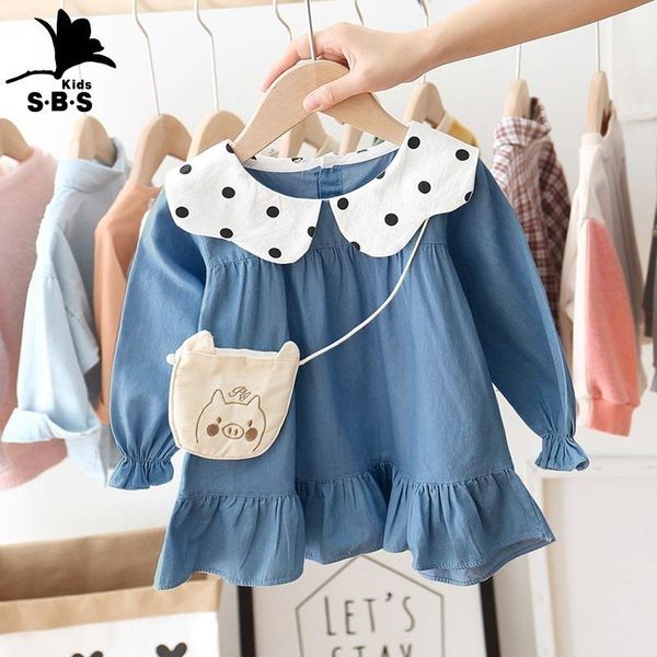 girls denim dress 2021 spring design children's clothing long-sleeved doll collar princess with little pig bag girl's dresses, Red;yellow
girls denim dress 2021 spring design children's clothing long-sleeved doll collar princess with little pig bag girl's dresses, Red;yellow