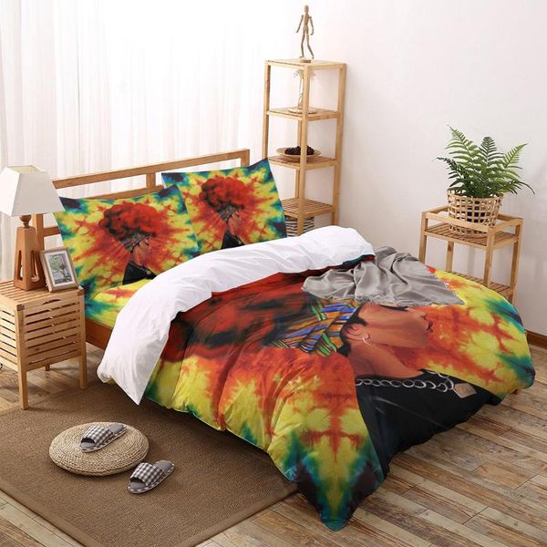 bedding sets african black woman with red hair printed set king size soft fashion duvet cover bed sheet pillowcase
bedding sets african black woman with red hair printed set king size soft fashion duvet cover bed sheet pillowcase