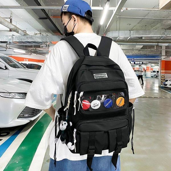 backpack 2021 fashion korean kawaii solid color double pocket large capacity lovers women waterproof nylon bag
backpack 2021 fashion korean kawaii solid color double pocket large capacity lovers women waterproof nylon bag
