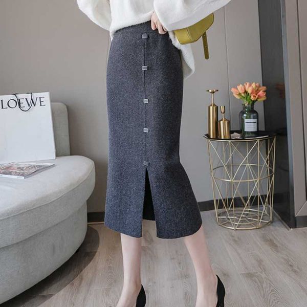 skirts high waist button knit skirt female autumn and winter fur thick warmth slit bag hip mid-length, Black
skirts high waist button knit skirt female autumn and winter fur thick warmth slit bag hip mid-length, Black