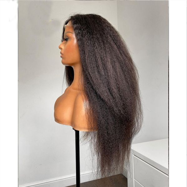 black color yaki straight hair lace front wigs with baby hair kinky straight glueless lace wigs with pre plucked for women middle part, Black;brown
black color yaki straight hair lace front wigs with baby hair kinky straight glueless lace wigs with pre plucked for women middle part, Black;brown