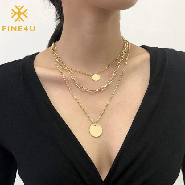 multilayer disc necklace paperclip chain simple cute round coin layering choker pendant necklaces, Silver
multilayer disc necklace paperclip chain simple cute round coin layering choker pendant necklaces, Silver