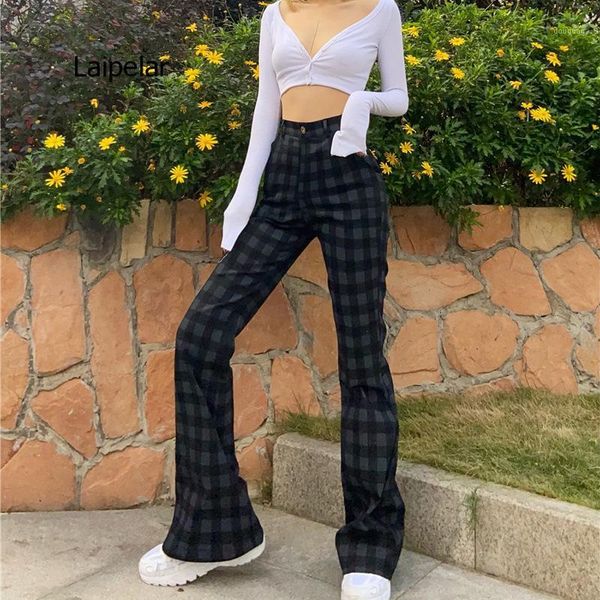 retro slim micro flared women's 2021 spring elegant high waist plaid floor dragging pants & capris, Black;white
retro slim micro flared women's 2021 spring elegant high waist plaid floor dragging pants & capris, Black;white