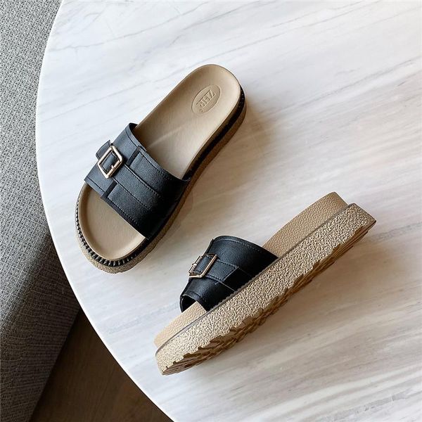 slippers genuine leather platform women slides comfortable 2021 summer beach wedge shoes non-slip ladies flip flops causal, Black
slippers genuine leather platform women slides comfortable 2021 summer beach wedge shoes non-slip ladies flip flops causal, Black