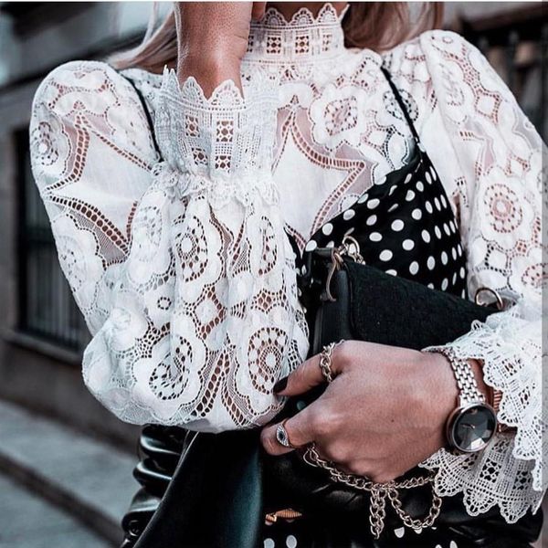 summer white lace and women shirt cut out kimono translucent horn long sleeve slim elegant shirts
summer white lace and women shirt cut out kimono translucent horn long sleeve slim elegant shirts