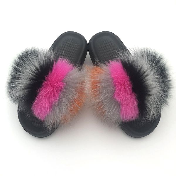 summer slippers real fox fur women eva soft home slippers casual fashion thick platform slides ladies fluffy fur slippers 44-45, Black
summer slippers real fox fur women eva soft home slippers casual fashion thick platform slides ladies fluffy fur slippers 44-45, Black