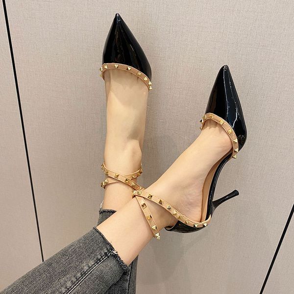 luxury dress shoes sandals 2021 baotou stiletto riveted high heels pointed one word roman fairy bridmaid sho, Black
luxury dress shoes sandals 2021 baotou stiletto riveted high heels pointed one word roman fairy bridmaid sho, Black