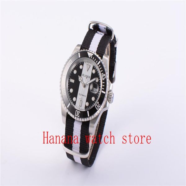 wristwatches sapphire glass 40mm white black dial date magnifier luminous marks ceramic bezel miyota automatic movement men's watch, Slivery;brown 
wristwatches sapphire glass 40mm white black dial date magnifier luminous marks ceramic bezel miyota automatic movement men's watch, Slivery;brown