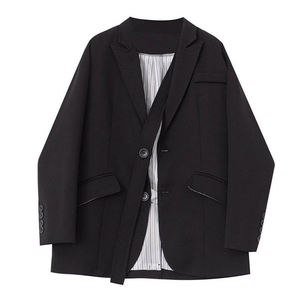 women's suits & blazers 2021 autumn blazer women high street jacket vintage loose long sleeve pocket stylish elegant ladies chic top, White;black
women's suits & blazers 2021 autumn blazer women high street jacket vintage loose long sleeve pocket stylish elegant ladies chic top, White;black