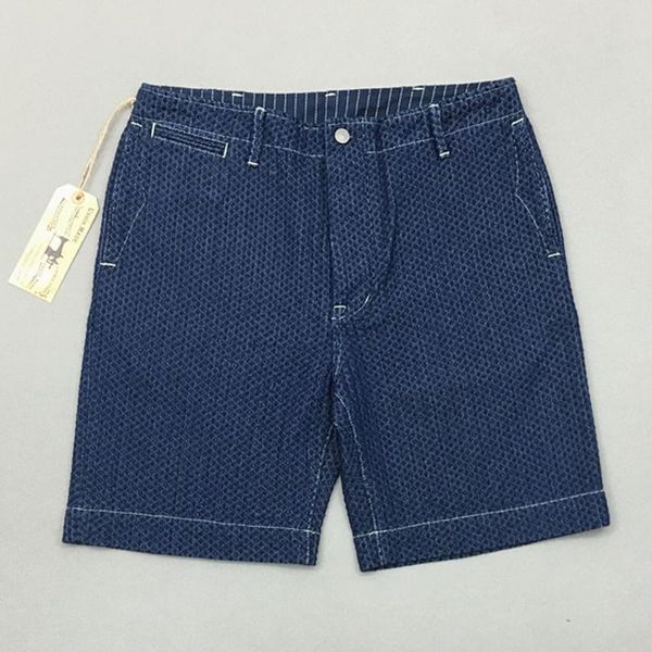 men's shorts wabash denim for men vintage indigo workwear knee length sashiko, White;black
men's shorts wabash denim for men vintage indigo workwear knee length sashiko, White;black