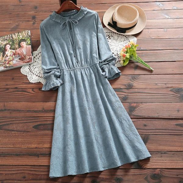 casual dresses mori girl spring autumn women sweet dress bow collar pink blue ruffles cotton linen vestido mujer vintage elegant jacquard, Black;gray
casual dresses mori girl spring autumn women sweet dress bow collar pink blue ruffles cotton linen vestido mujer vintage elegant jacquard, Black;gray