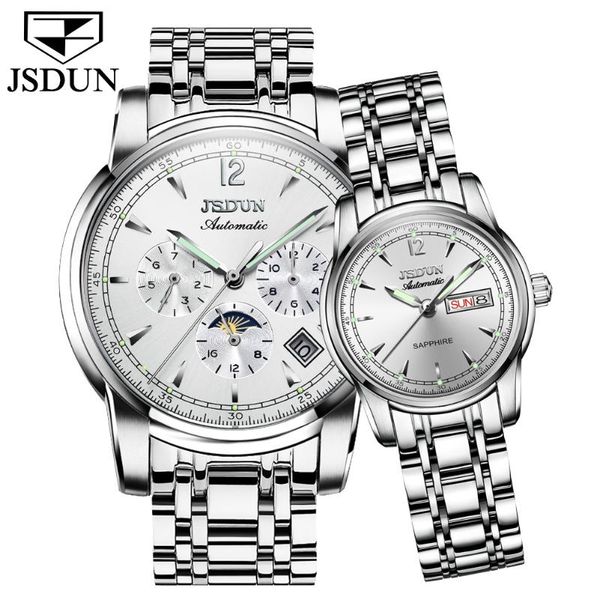 wristwatches jsdun couple watch breathable stainless steel strap fashion waterproof male and female mechanical pair 8750, Slivery;brown
wristwatches jsdun couple watch breathable stainless steel strap fashion waterproof male and female mechanical pair 8750, Slivery;brown