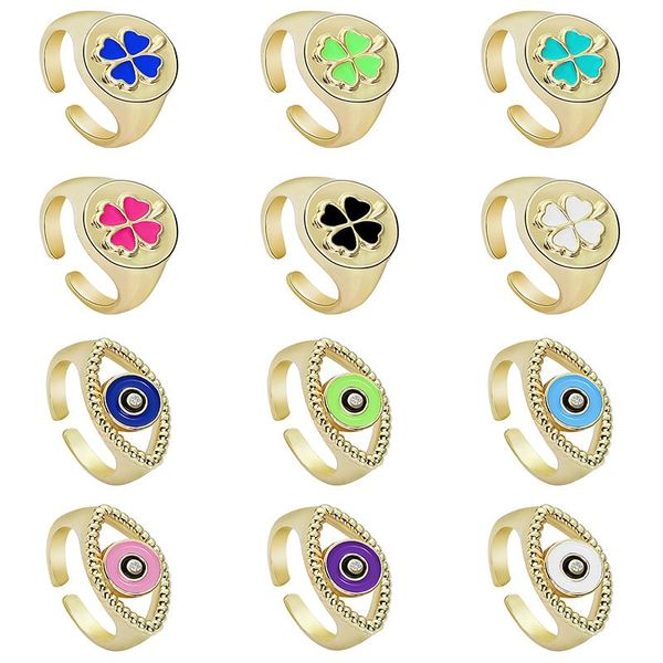 cluster rings vintage evil eye for women multicolor dripping oil adjustable opening jewelry female party gift, Golden;silver
cluster rings vintage evil eye for women multicolor dripping oil adjustable opening jewelry female party gift, Golden;silver