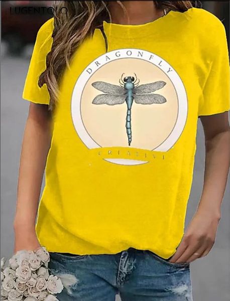 women's t-shirt sumer women short sleeve loose female casual o-neck dragonfly print street versatile t-shirts lugentolo, White
women's t-shirt sumer women short sleeve loose female casual o-neck dragonfly print street versatile t-shirts lugentolo, White