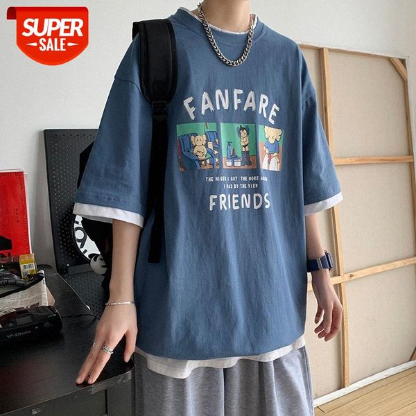 short-sleeved t-shirt male and female students fake two-piece flow couples five-point compassionate shirt #wo84, White;black
short-sleeved t-shirt male and female students fake two-piece flow couples five-point compassionate shirt #wo84, White;black