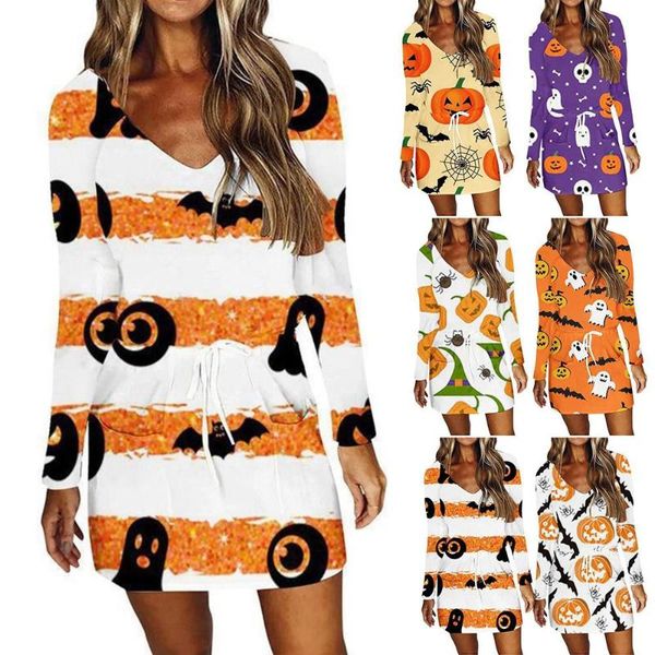 casual dresses womens halloween printed a-line dress autumn winter long sleeve v neck short, Black;gray
casual dresses womens halloween printed a-line dress autumn winter long sleeve v neck short, Black;gray