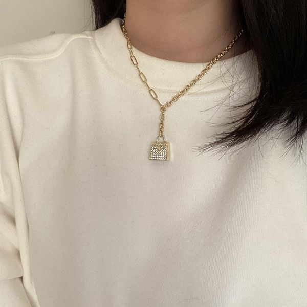 pendant necklaces huge bud bag shape necklace for women asymmetric chain fashion gold plated chram cz jewelry accessories gifts, Silver
pendant necklaces huge bud bag shape necklace for women asymmetric chain fashion gold plated chram cz jewelry accessories gifts, Silver