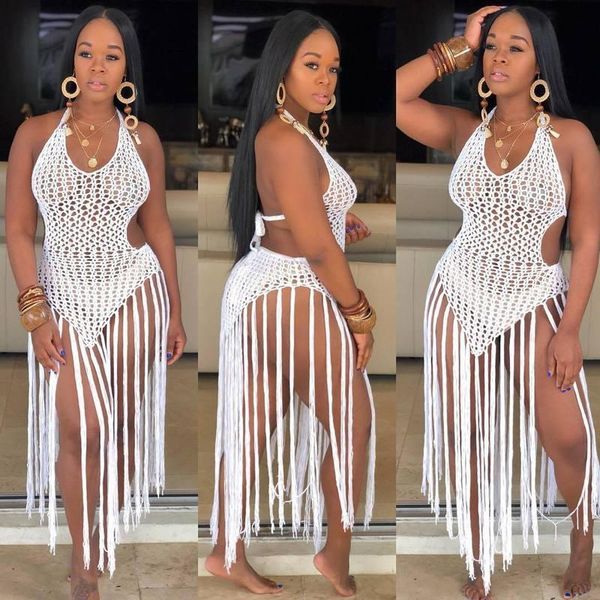casual dresses summer fashion knitted dress women tassel hollow out long beach party club women's clothing outfit 2021, Black;gray
casual dresses summer fashion knitted dress women tassel hollow out long beach party club women's clothing outfit 2021, Black;gray