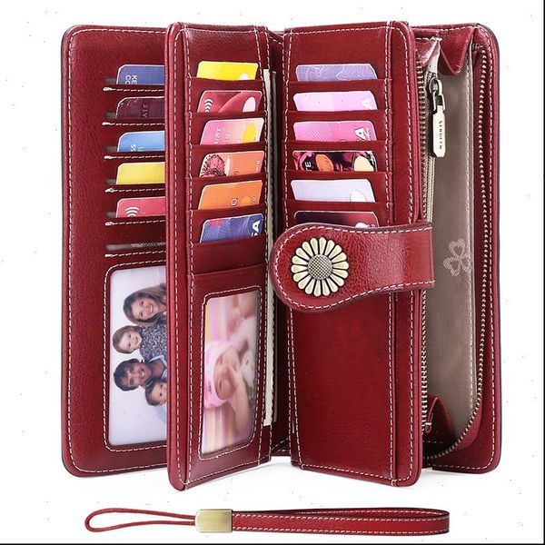 genuine leather women wallets long multifunction cow retro classic brand zipper purses large capacity, Red;black
genuine leather women wallets long multifunction cow retro classic brand zipper purses large capacity, Red;black