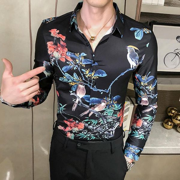 chinese style floral shirts men long sleeve business casual shirt slim fit streetwear social party blouse camisas para hombre men's, White;black
chinese style floral shirts men long sleeve business casual shirt slim fit streetwear social party blouse camisas para hombre men's, White;black