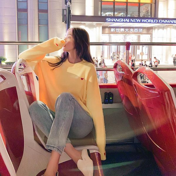 embroidery heart sweater women solid pullovers o-neck knitted winter clothes harajuku shirt oversized korean women's sweaters, White;black
embroidery heart sweater women solid pullovers o-neck knitted winter clothes harajuku shirt oversized korean women's sweaters, White;black