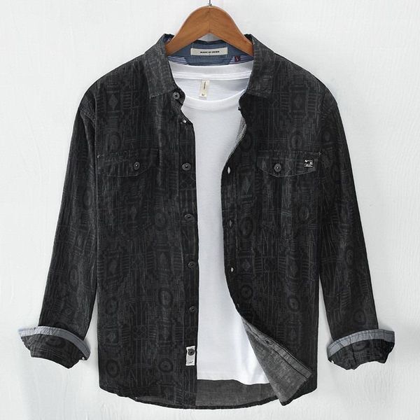 men's autumn loose-fitting 100% cotton camo printed shirt with square collar long sleeves casual shirts vk-149, White;black
men's autumn loose-fitting 100% cotton camo printed shirt with square collar long sleeves casual shirts vk-149, White;black
