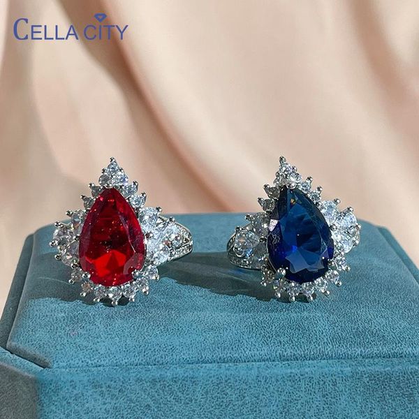 cluster rings cellacity classic 925 sterling silver women ring water drop shaped gemstone wedding engagement adjustable fine finger, Golden;silver
cluster rings cellacity classic 925 sterling silver women ring water drop shaped gemstone wedding engagement adjustable fine finger, Golden;silver