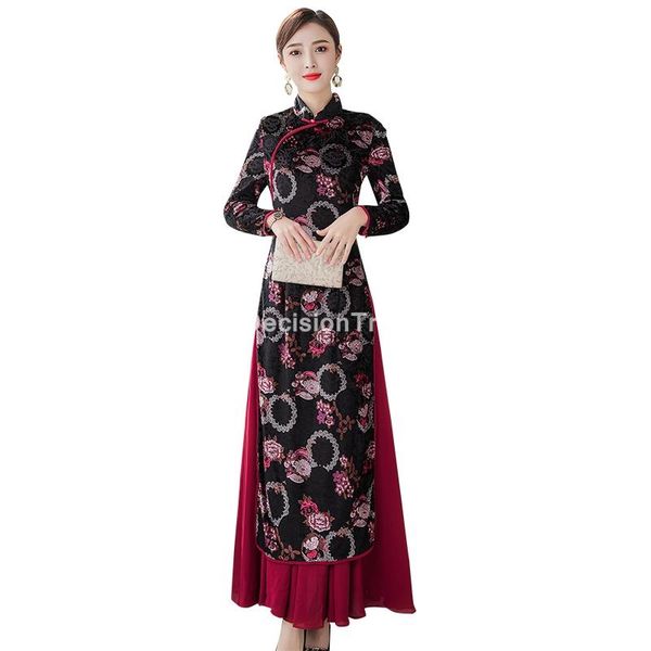 women satin dress aodai vietnam clothing cheongsam vietnamese traditional ethnic, Red
women satin dress aodai vietnam clothing cheongsam vietnamese traditional ethnic, Red