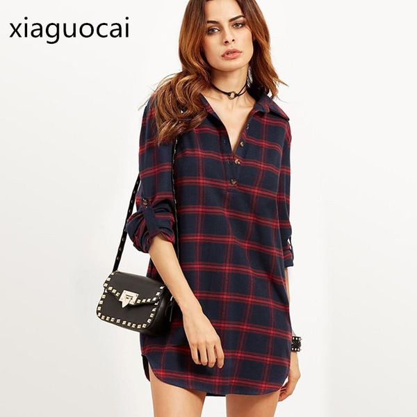 women's blouses & shirts autumn and spring women long button v-neck plaid casual female blouse turn-down collar for k106 35, White
women's blouses & shirts autumn and spring women long button v-neck plaid casual female blouse turn-down collar for k106 35, White