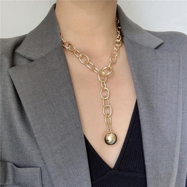 hip hop fashion clavicle necklace exaggerate metal ball thick chain tassel for female men jewelry gifts party pendant necklaces, Silver
hip hop fashion clavicle necklace exaggerate metal ball thick chain tassel for female men jewelry gifts party pendant necklaces, Silver