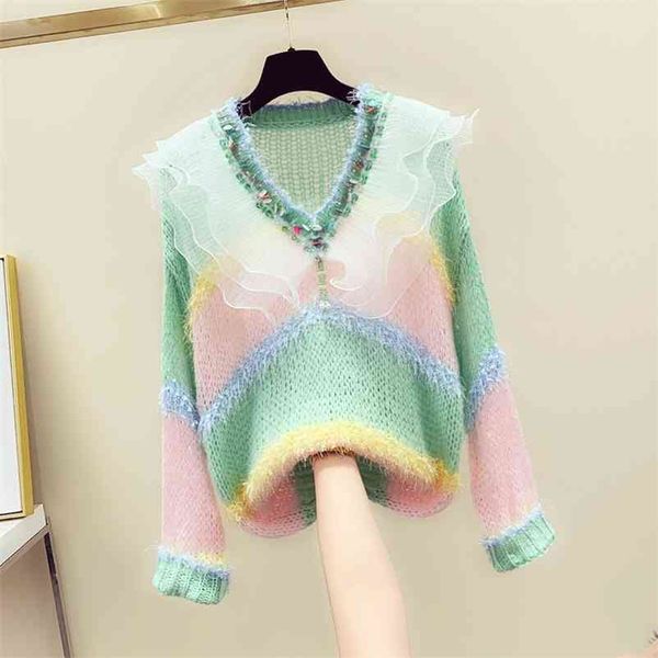 autumn winter women's v neck beading luxury flouncing long sleeves knitted sweater ladies pullover sweaters a3750 210519, White;black
autumn winter women's v neck beading luxury flouncing long sleeves knitted sweater ladies pullover sweaters a3750 210519, White;black