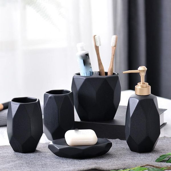 bath accessory set simple black bathroom 5/sets of shower gel hand soap facial cleanser dispenser dish mouthwash cup toothbrush holder
bath accessory set simple black bathroom 5/sets of shower gel hand soap facial cleanser dispenser dish mouthwash cup toothbrush holder