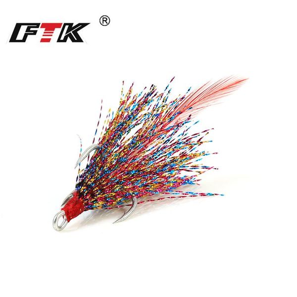 1pc luminous sea fishing treble hook with hair 1/2/4/6# high carbon steel round bent barbed lure triple tackle hooks
1pc luminous sea fishing treble hook with hair 1/2/4/6# high carbon steel round bent barbed lure triple tackle hooks