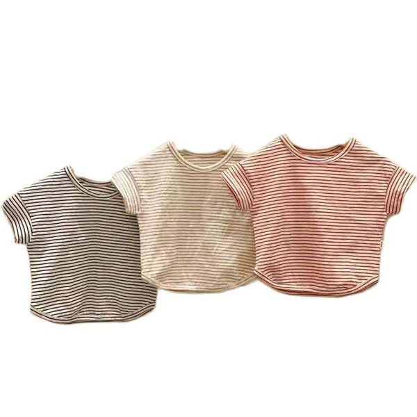 t-shirts baby summer striped short-sleeved t-shirt boys and girls skin-friendly loose casual bottoming shirt 1017 02, Blue
t-shirts baby summer striped short-sleeved t-shirt boys and girls skin-friendly loose casual bottoming shirt 1017 02, Blue