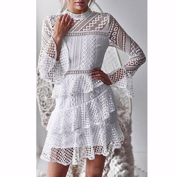 summer women party long sleeve cake white lace tunic beach dress 210415, Black;gray
summer women party long sleeve cake white lace tunic beach dress 210415, Black;gray